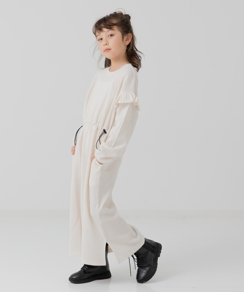 JAM & LINK ワンピース ワッフル 長袖ロングワンピース キッズ 子供服