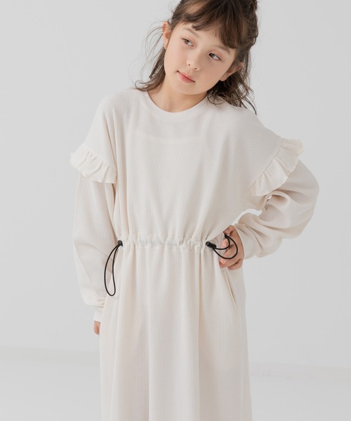 JAM & LINK ワンピース ワッフル 長袖ロングワンピース キッズ 子供服