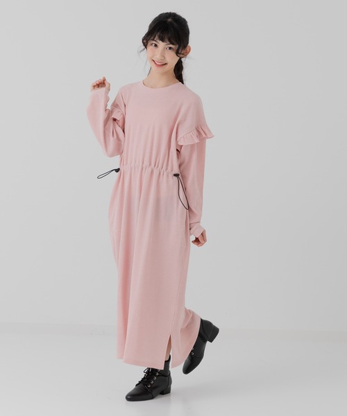SOOR PLOOM ピンク 長袖　ワンピース 2-3Y JAM & LINK ワンピース ワッフル 長袖ロングワンピース キッズ 子供服