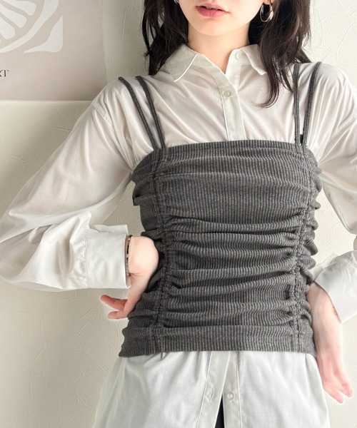 キャミソール ドロストキャミソールビスチェ classicalelf キャミソール 大人可愛いシルエット。マルチway