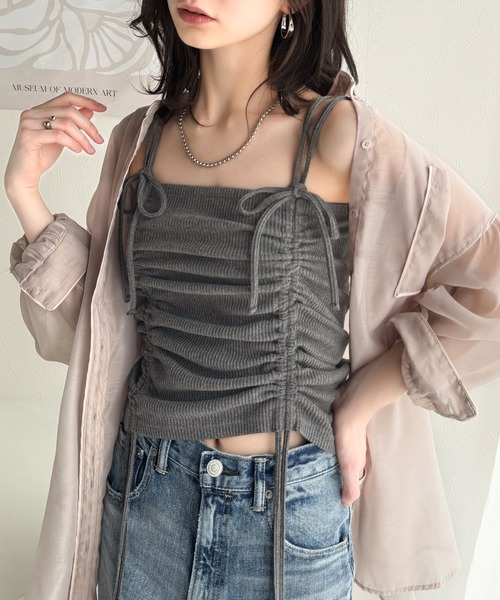 キャミソール ドロストキャミソールビスチェ classicalelf キャミソール 大人可愛いシルエット。マルチway