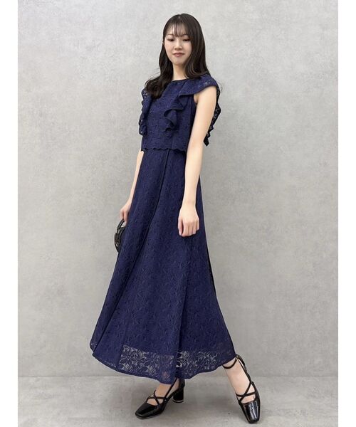 dazzlin（ダズリン） ドレス バックリボンパイピングレースドレス
