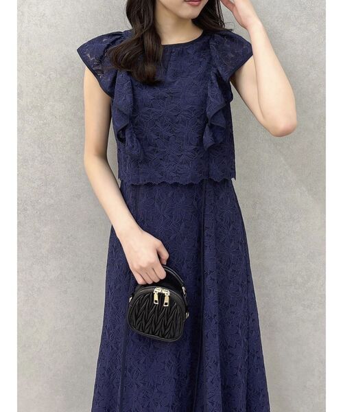 dazzlin（ダズリン） ドレス バックリボンパイピングレースドレス
