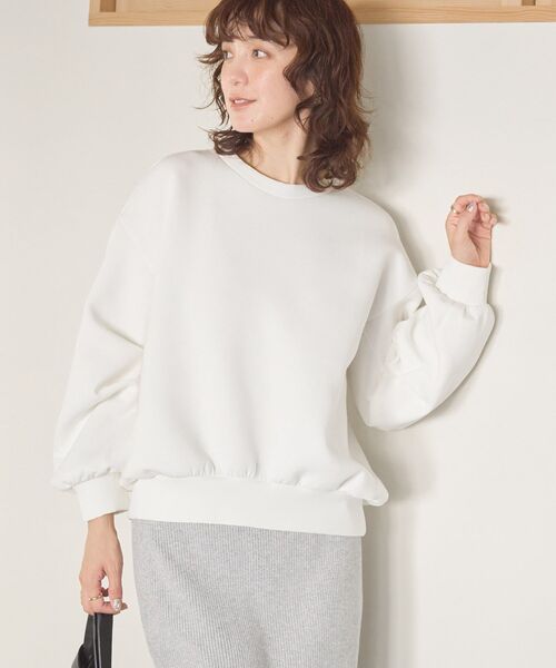 HANNEタックスリーブフーディースウェット Mikako collaboration】タックスリーブフーディースウェット