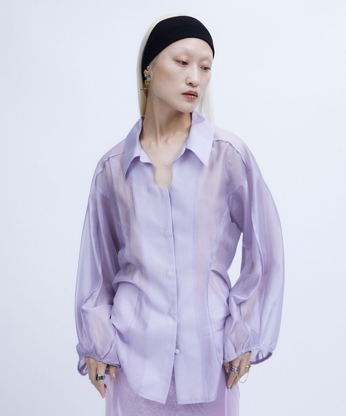 シングスザット things that matter シアートップス Sheer Layered Rib