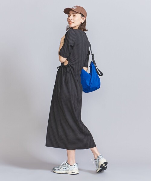 beauty&youth サイドホール ショートスリーブワンピース black BEAUTY&YOUTH UNITED ARROWS｜サイドホール ショートスリーブ