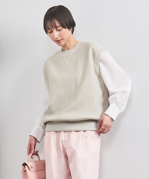 ベスト ジレ COMFY ラメ ニットベスト レディース