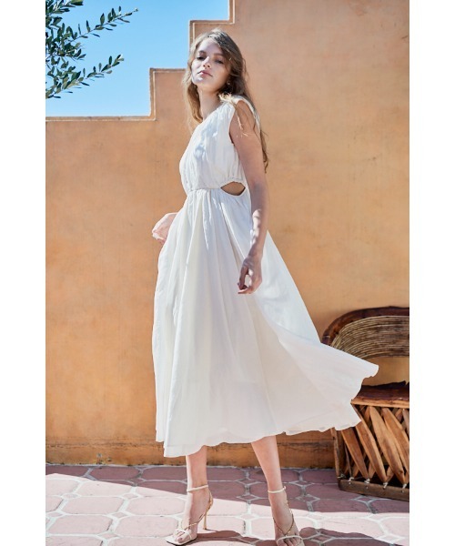 Estella.K ワンピース Ravello Silk Long Dress カットアウトコットン