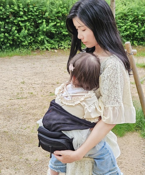 スウィートマミー AGS搭載ヒップシート抱っこ紐 ブラック 【試着のみ新品同様】 SweetMommy（スウィートマミー） 抱っこ紐 抱っこひも ヒップシート