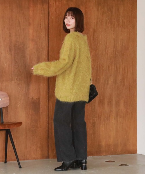 「archives」 ニットカーディガン MEDIUM グレー レディース_画像3