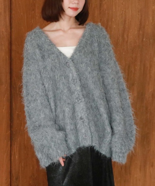 「archives」 ニットカーディガン MEDIUM グレー レディース_画像5