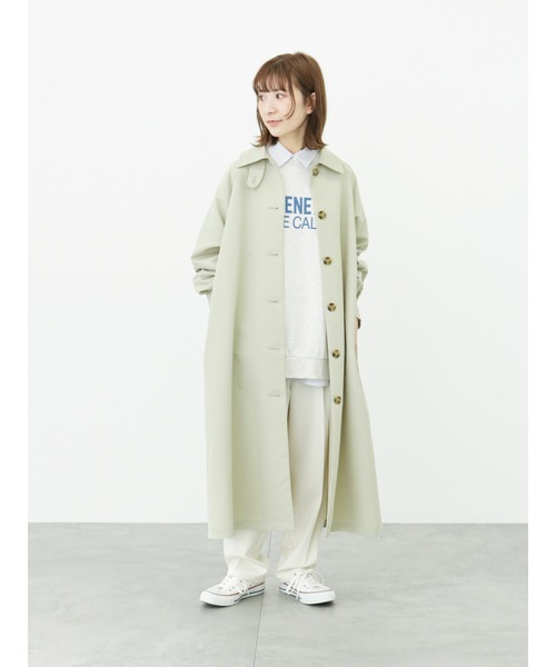 「Samansa Mos2 blue」 ステンカラーコート LARGE シルバーグレー レディース_画像2
