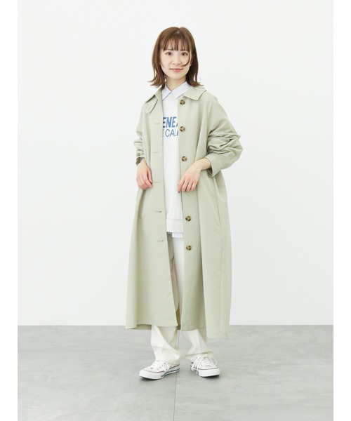 「Samansa Mos2 blue」 ステンカラーコート LARGE シルバーグレー レディース_画像4