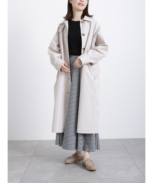 「Samansa Mos2 blue」 ステンカラーコート LARGE シルバーグレー レディース_画像8