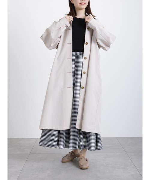 「Samansa Mos2 blue」 ステンカラーコート LARGE シルバーグレー レディース_画像9