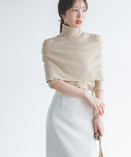 NOBLE ハイネックオフショルニット◆新品 NOBLE ニット セーター 「追加」ハイネックオフショルニット