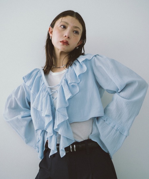 ブラウス シャツ レースアップ ブラウス レディース BRICK HOUSE by TOKYO SHIRT ブラウス シャツ オーバーサイズ
