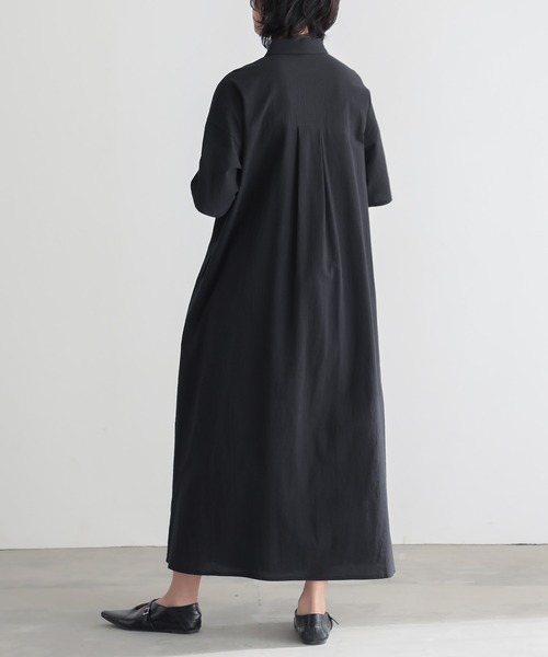 美品☆オーバーサイズ☆ジーンヘブンズ☆ワークポケットシャツワンピース☆カーキ コットン風シャツワンピース(F カーキ)｜ アンミッコ｜名古屋