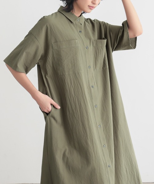 for/c（フォーシー） シャツワンピース 「低身長/高身長向けサイズ有