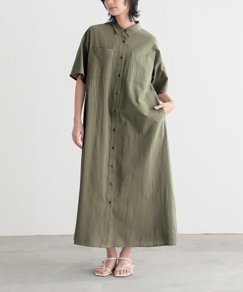 ダブルポケットシャツワンピース ダブル ポケット シャツ ワンピース | Maison Kitsuné
