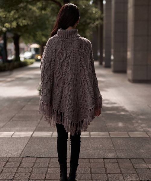 「emiriawiz」 ニットポンチョ FREE ブラック レディース_画像6