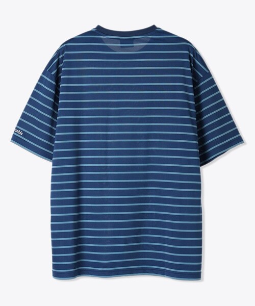 美品◇ブリーフィング◇ショートスリーブシャツ◇メンズ◇L◇ボーダー◇ネイビー Columbia tシャツ Columbia／バルフォアリバー ショートスリーブ