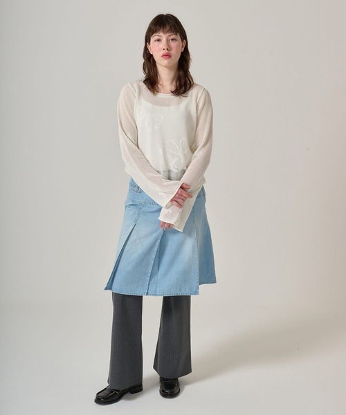 tina jojun 透かし編みプルオーバー TINA：JOJUN tシャツ オリジナル柄 透かし編みプルオーバー