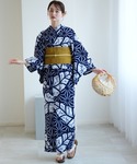 浴衣 有松絞り浴衣3点セット 極み 麻の葉芭蕉...の詳細画像1