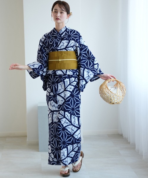 シー様専高級有松絞り浴衣　麻の葉柄美品 シー様専高級有松絞り浴衣 麻の葉柄美品