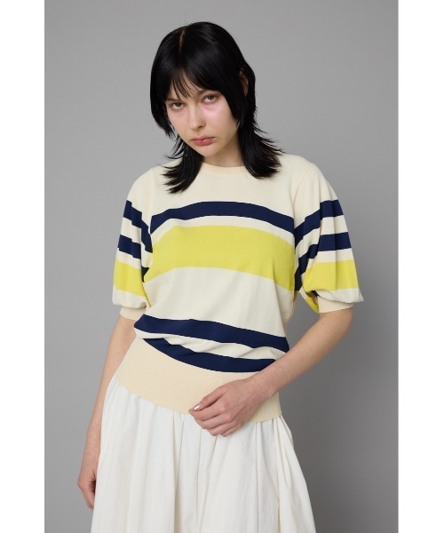 tシャツ Border knit tops　　ボーダーニットトップス レディース