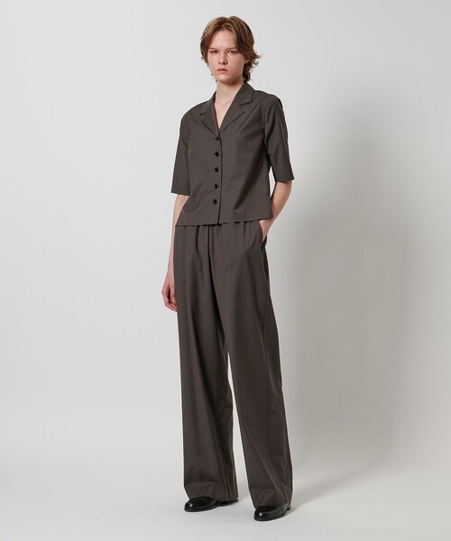 LOEFF ダブルプリーツスラックス ブラウン