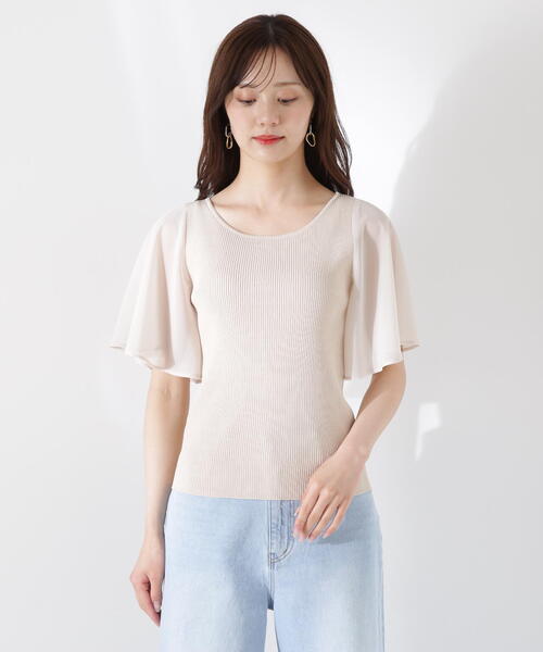 ニット セーター シアーフレアスリーブリブニット / 1215270609 レディース PROPORTION BODY DRESSING ニット セーター シアーフレア