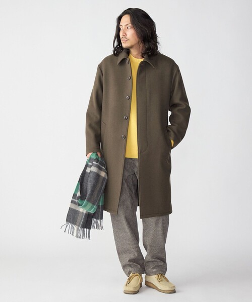 SHIPS（シップス） ステンカラーコート SMALL オリーブ メンズ
