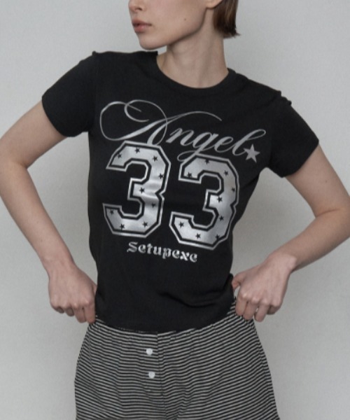 tシャツ 「SETUP‐EXE」33 ANGEL TOP / 「セットアップエグゼ」33 エンジェル半袖Tシャツ レディース