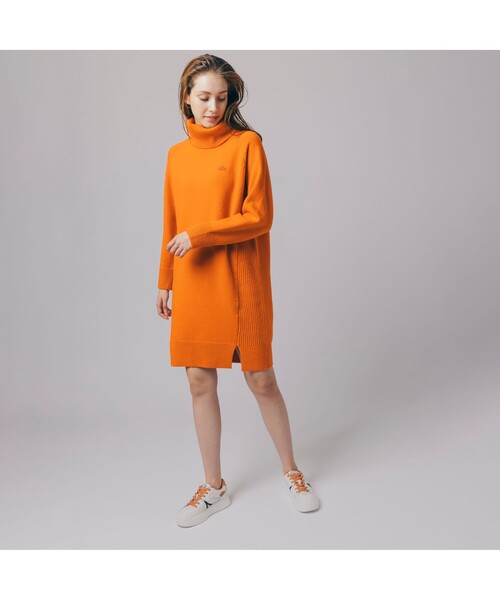 LACOSTE（ラコステ） ニットワンピース 38 ベージュ レディース