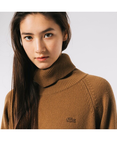 LACOSTE（ラコステ） ニットワンピース 38 ベージュ レディース