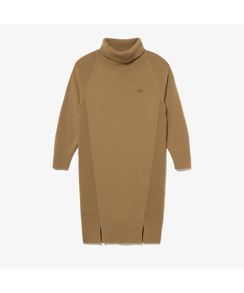 LACOSTE（ラコステ） ニットワンピース 38 ベージュ レディース
