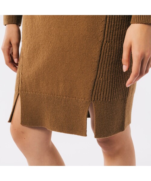 LACOSTE（ラコステ） ニットワンピース 38 ベージュ レディース