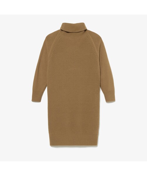 ラコステニットワンピース 新品未使用品　タグ付き　38 LACOSTE（ラコステ） ニットワンピース 38 ベージュ レディース