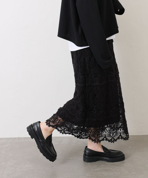 JOURNAL STANDARD LUXE レースMIXスカート JOURNAL STANDARD LUXE スカート 「追加3」レースMIXスカート