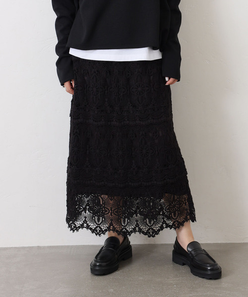 新品タグ付 journal standard luxe レースMIXスカート JOURNAL STANDARD LUXE スカート 「追加3」レースMIXスカート