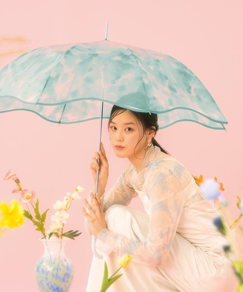 Wpc. 傘 「ビニール傘」フラワーベースアンブレラ 雨傘 長傘