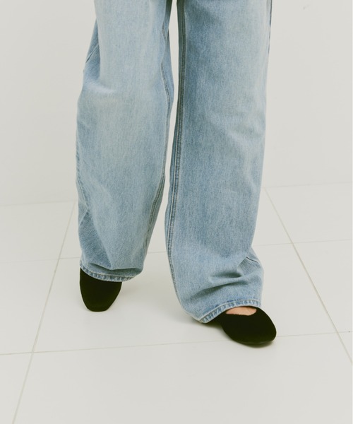 「un/neu」 フラットパンプス S レッド レディース
