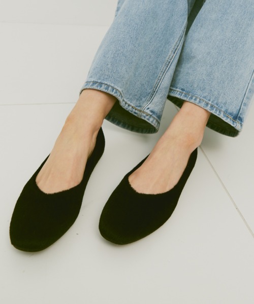 「un/neu」 フラットパンプス S レッド レディース