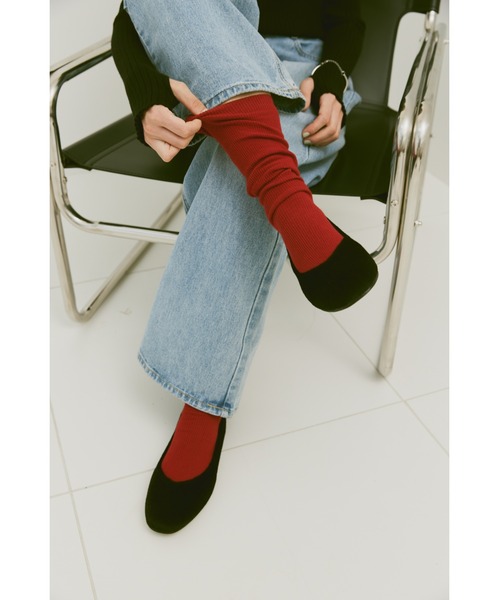 「un/neu」 フラットパンプス S レッド レディース