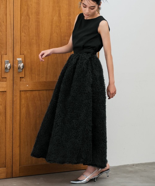 【美品】andrea&co. チュールトップス&スカート(オケージョンドレス) GIRL DRESS FOR NOW ドレス ノースリーブトップス チュールボリューム