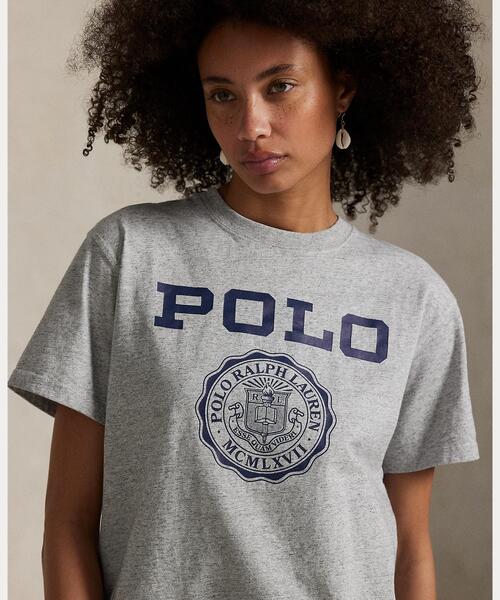 ポロ ラルフローレン クレスト ロゴ Tシャツ ロゴ クレスト コットン ジャージー クルーネック Tシャツ（T