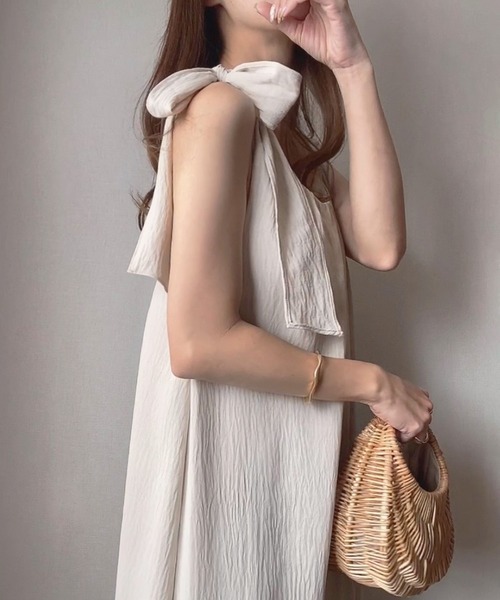 「FILLOU」 ノースリーブワンピース MEDIUM アイボリー レディース_画像7