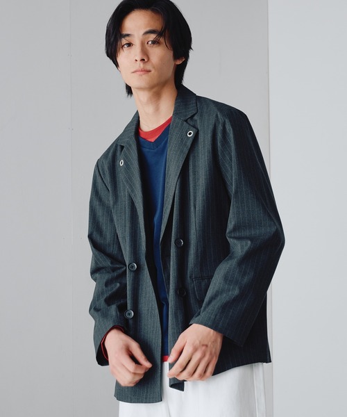 Adoon plain TRルーズダブルテーラードジャケット Mサイズ Adoon plain ジャケット テーラードジャケット メンズ レディース