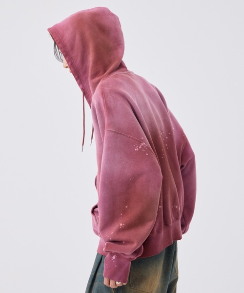 soerte パーカー Heavy weight double zip-up hoodie（decadent paint